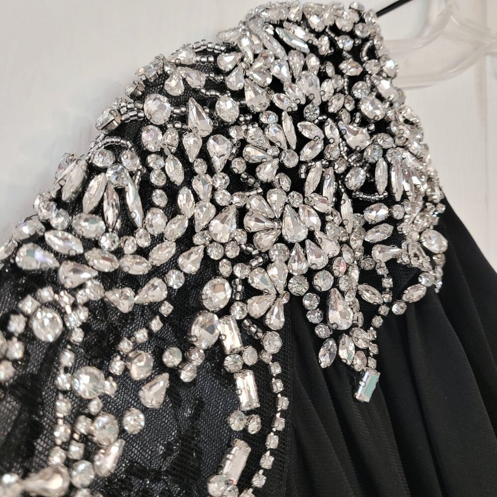 Mac Duggal Embellished One Shoulder Long Sleeve Gown - Picture 6 of 13